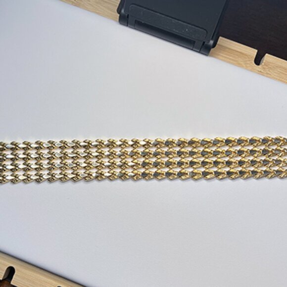 Italian 18kt 2-Tone, 4-Row, Open Style Bracelet - Picture 2 of 7